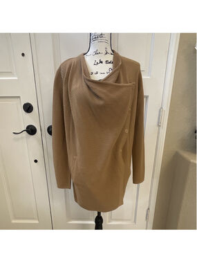 89th + Madison Women’s Solid Tan Open-Front Knit Cardigan Sweater S/P